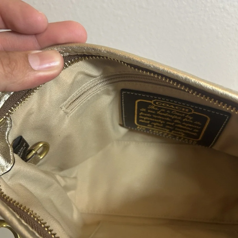 Coach Y2K Signature Canvas Jacquard Baguette 2007 Shoulder Bag/Purse Gold Hardwa